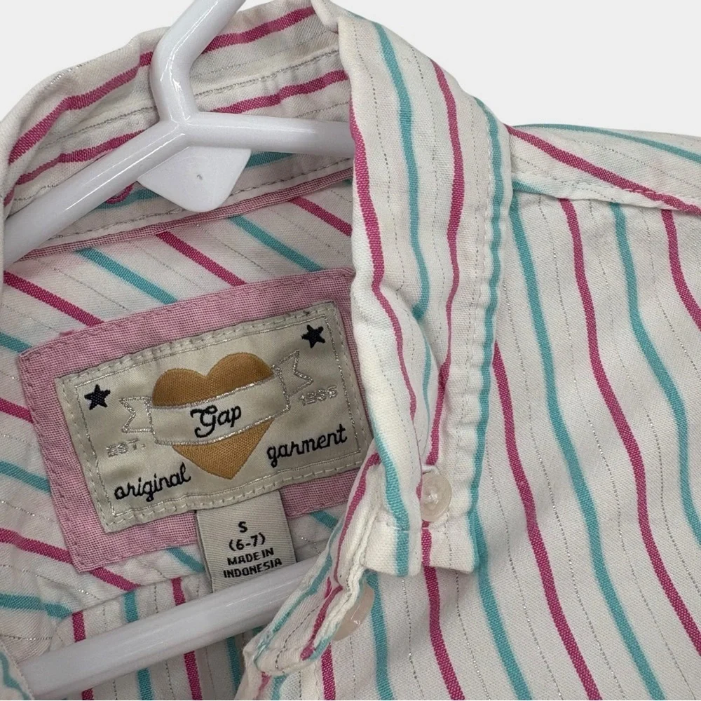GAP Kids Long Sleeve Striped Blouse Girls Size S 6/7
